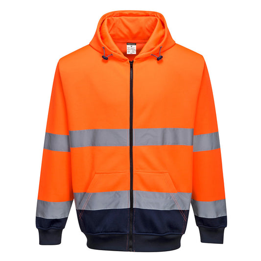 B317 - Hi-Vis Two-Tone Zipped Hoody