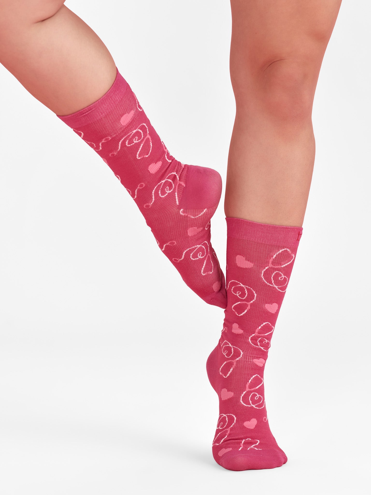 INAURA Pink Unisex Happy Feet Comfort Socks CCS250U