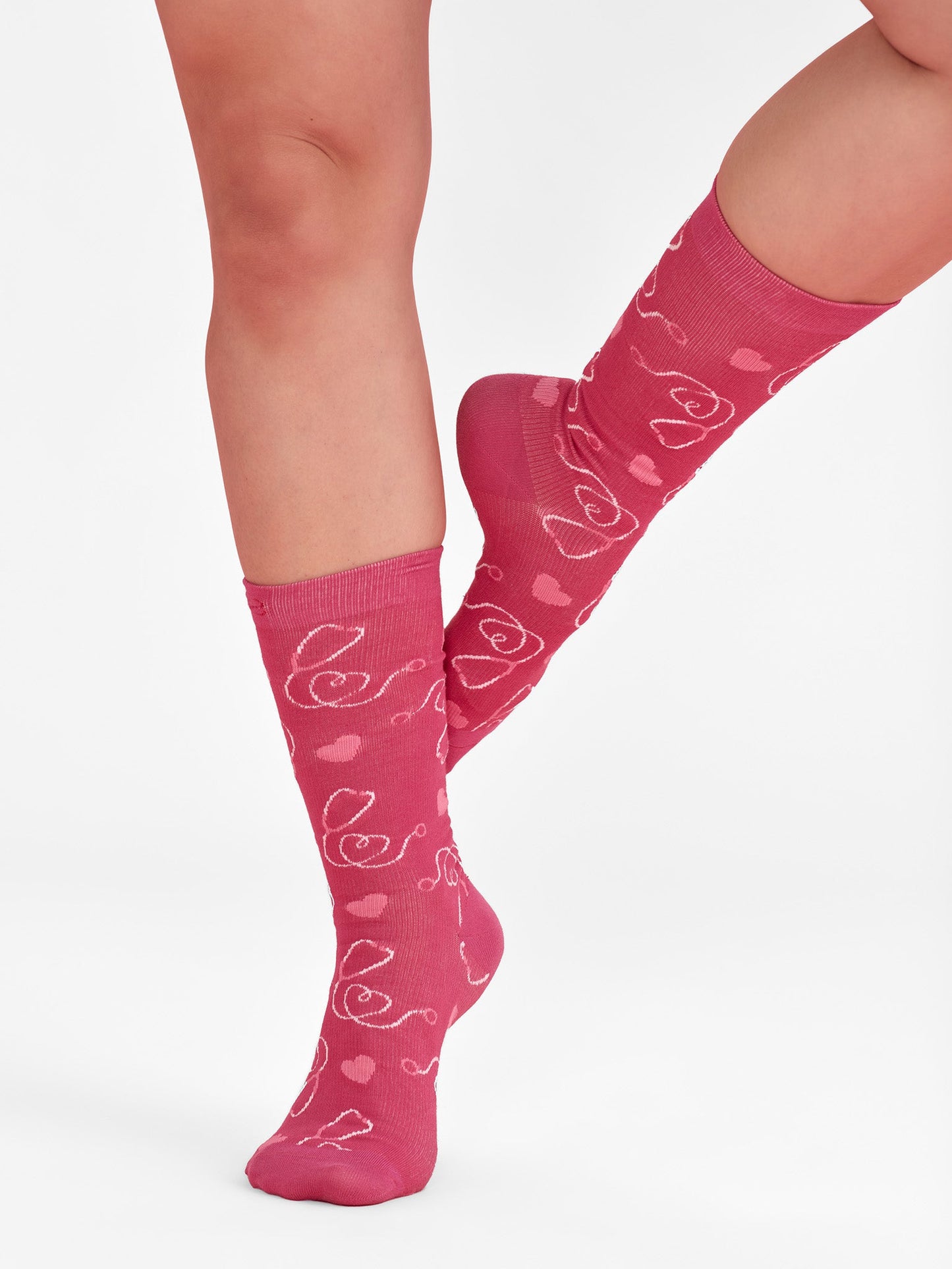 INAURA Pink Unisex Happy Feet Comfort Socks CCS250U