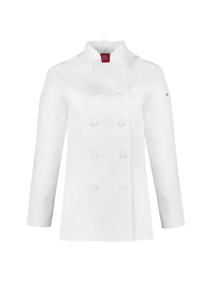 BIZ COLLECTION Womens Al Dente Long Sleeve Chef Jacket CH230LL Clearance