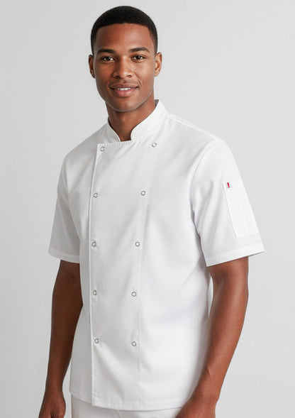 BIZ COLLECTION Mens Zest Short Sleeve Chef Jacket CH232MS