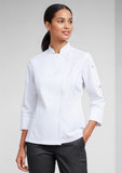 BIZ COLLECTION Womens Alfresco Long Sleeve Chef Jacket CH330LL
