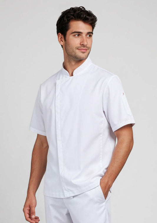 BIZ COLLECTION Mens Alfresco Short Sleeve Chef Jacket CH330MS