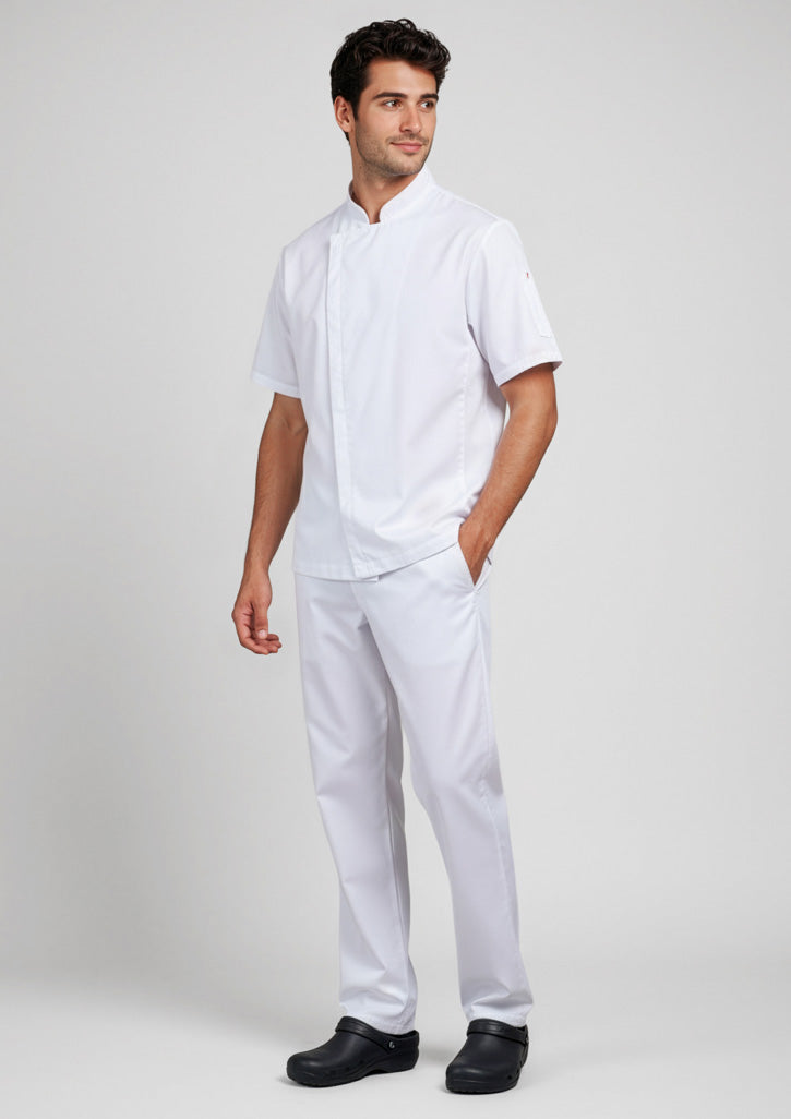 BIZ COLLECTION Mens Alfresco Short Sleeve Chef Jacket CH330MS