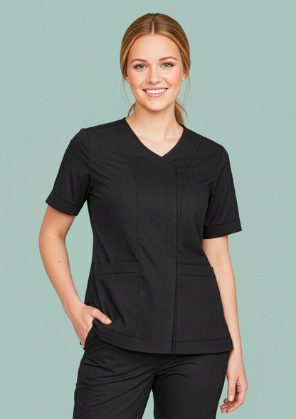 INAURA Parks Womens Zip Front Scrub Top CST240LS