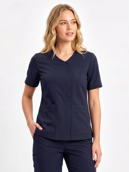 INAURA Parks Womens Zip Front Scrub Top CST240LS
