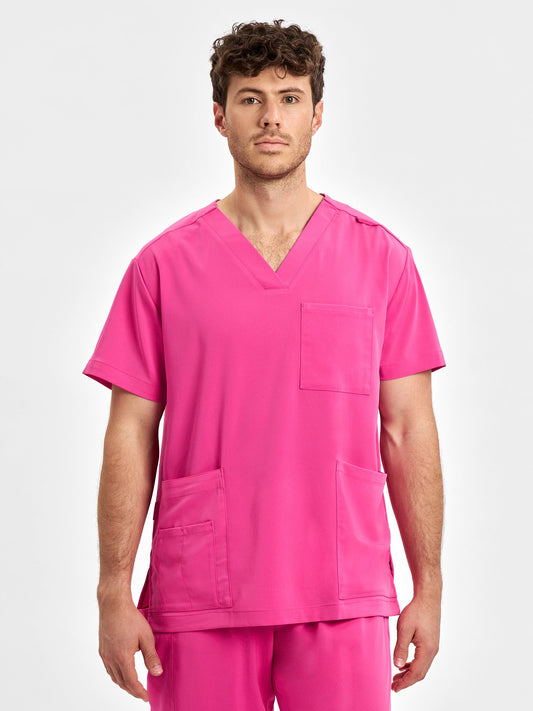 INAURA Pink Unisex V-Neck Scrub Top CST250US
