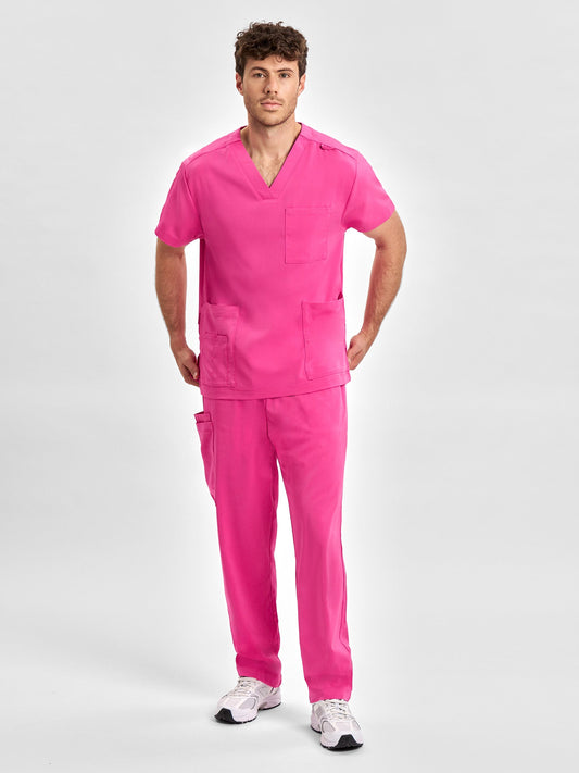 INAURA Pink Unisex V-Neck Scrub Top CST250US