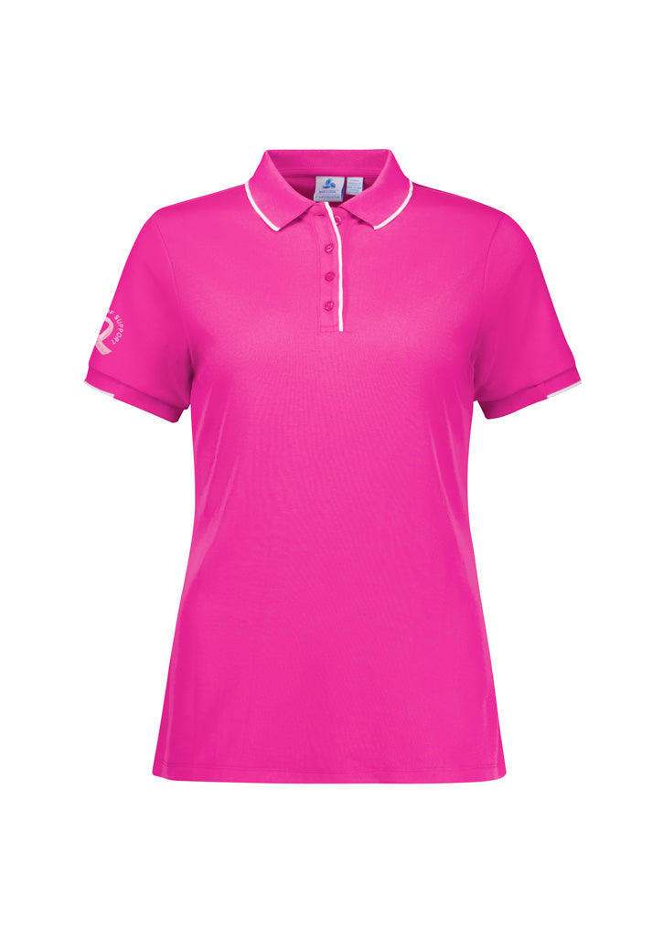 INAURA Womens Pink Short Sleeve Polo CST313LS