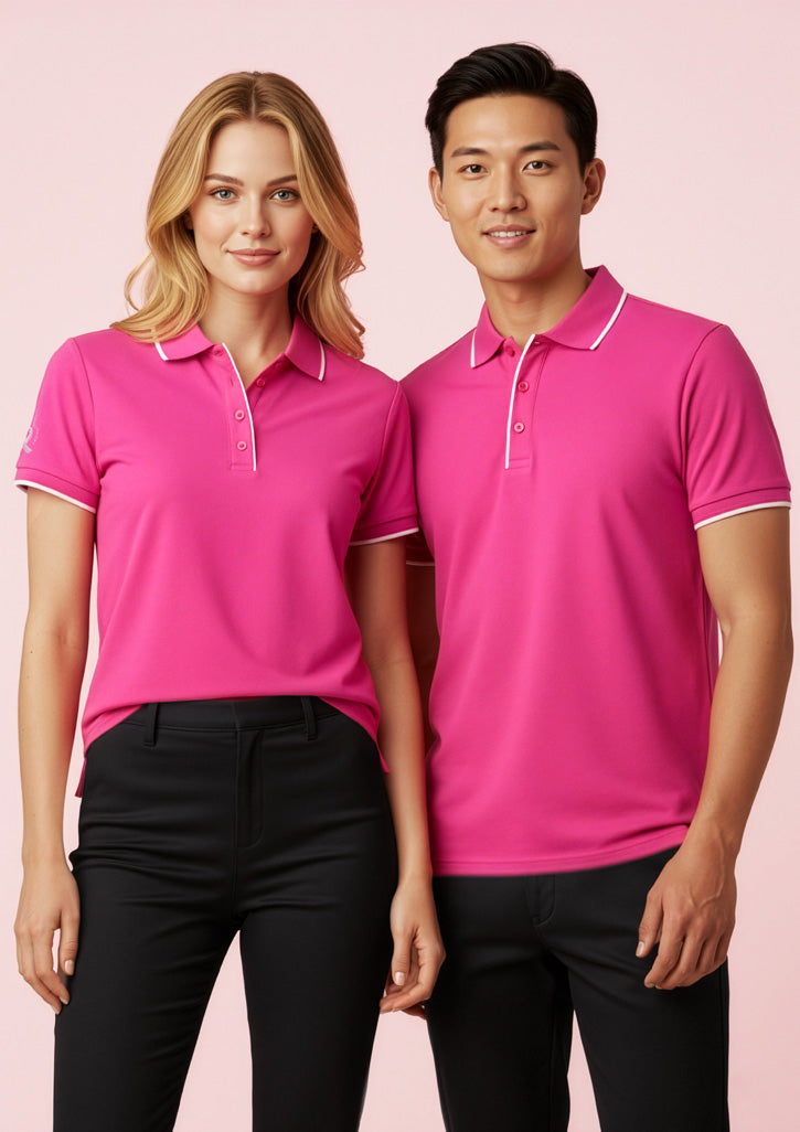INAURA Womens Pink Short Sleeve Polo CST313LS