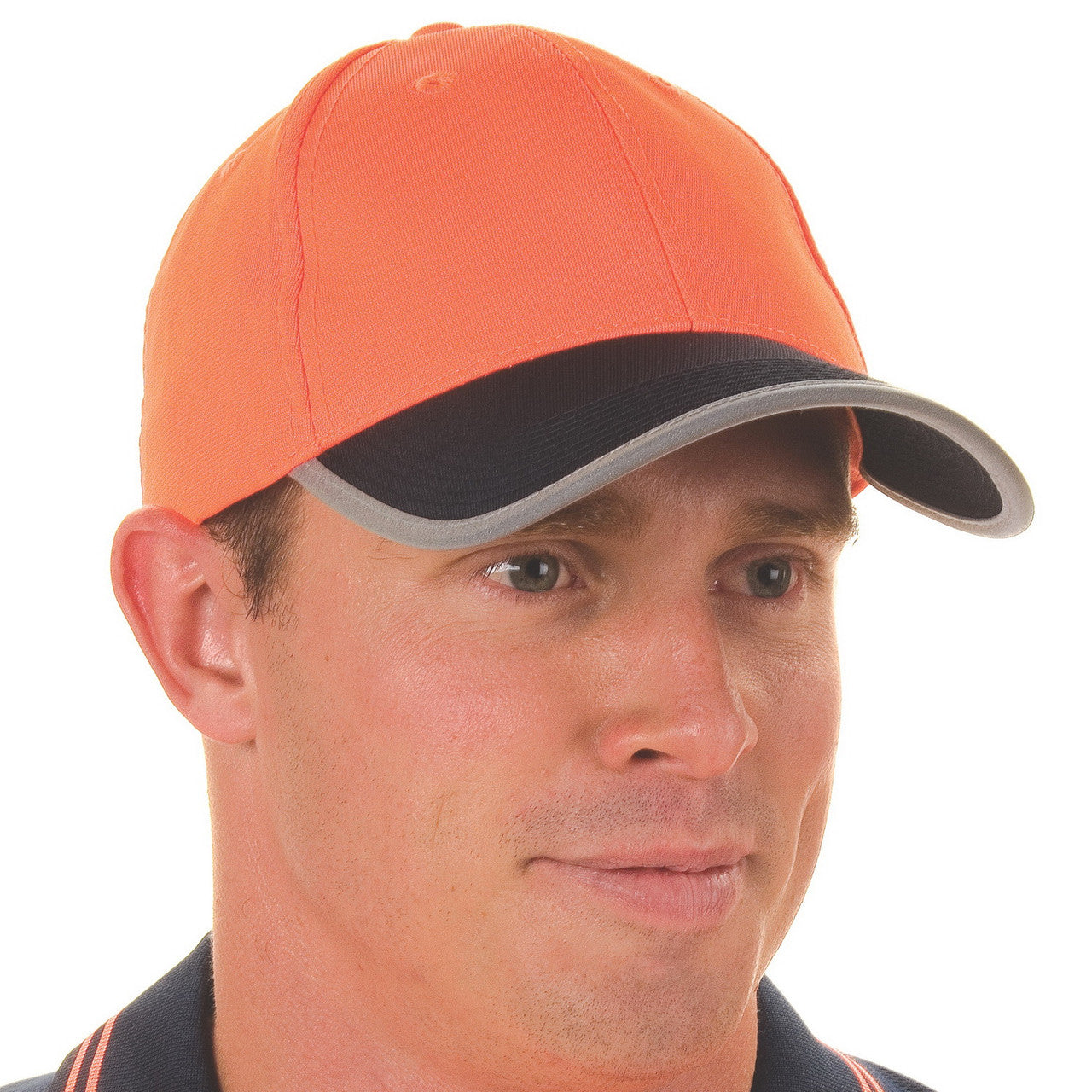 DNC HiVis 2 tone cap with reflective trim & velcro strap H022