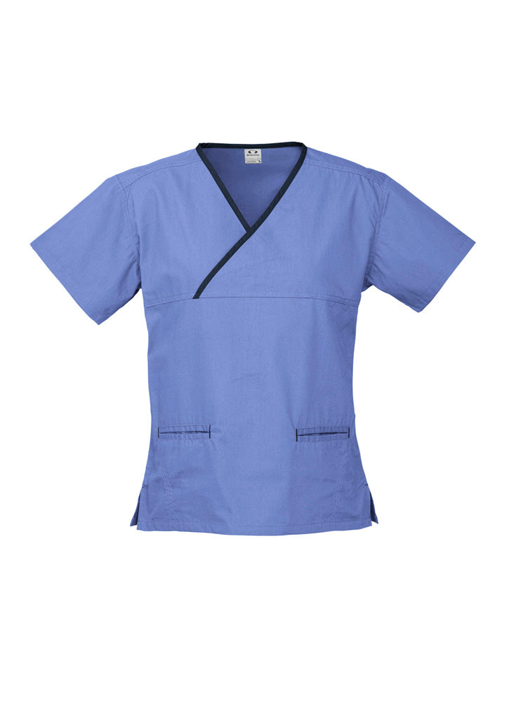 BIZ COLLECTION Womens Contrast Scrub Top H10722