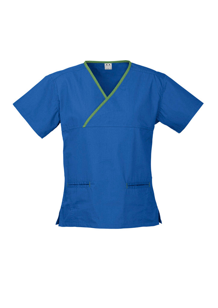 BIZ COLLECTION Womens Contrast Scrub Top H10722