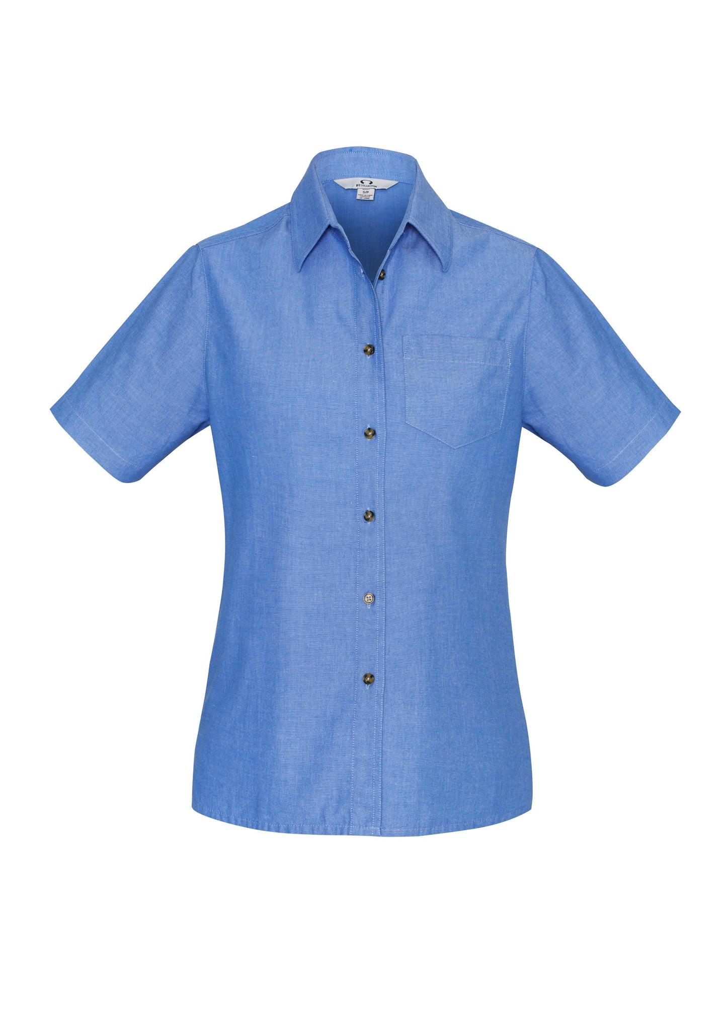 BIZ COLLECTION Womens Chambray Short Sleeve Shirt LB6200