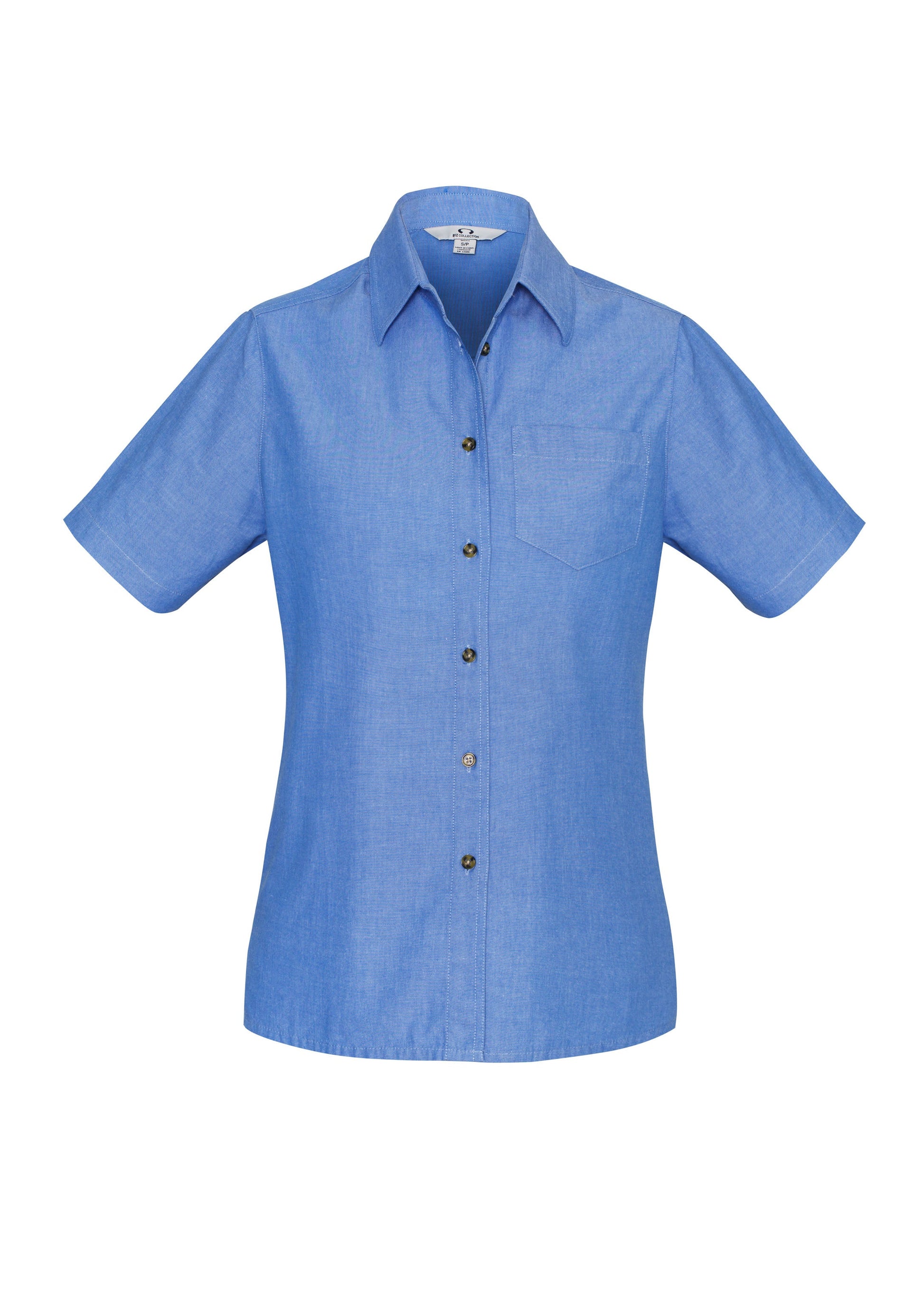 BIZ COLLECTION Womens Chambray Short Sleeve Shirt LB6200