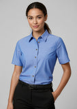 BIZ COLLECTION Womens Chambray Short Sleeve Shirt LB6200