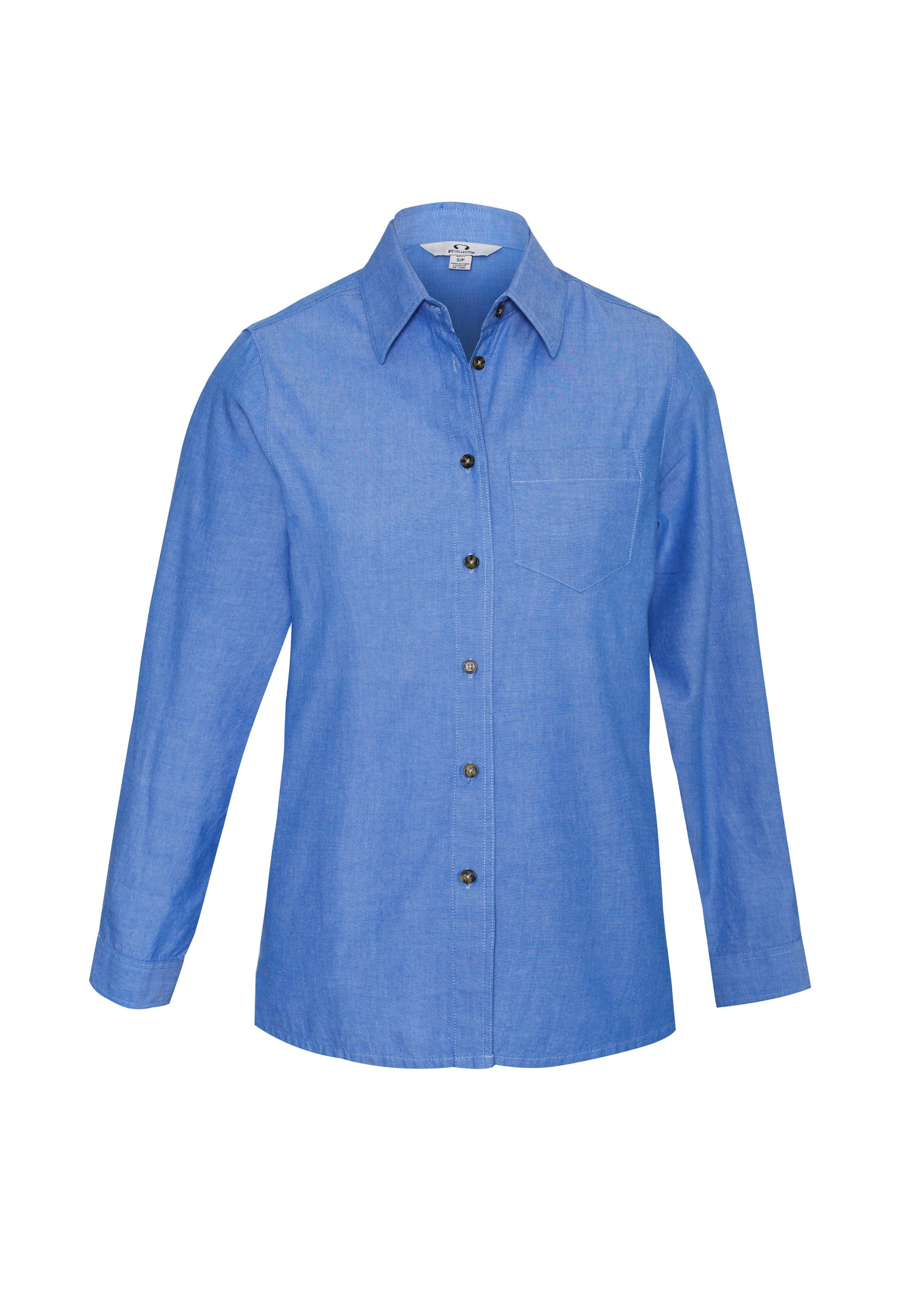 BIZ COLLECTION Womens Chambray Long Sleeve Shirt LB6201