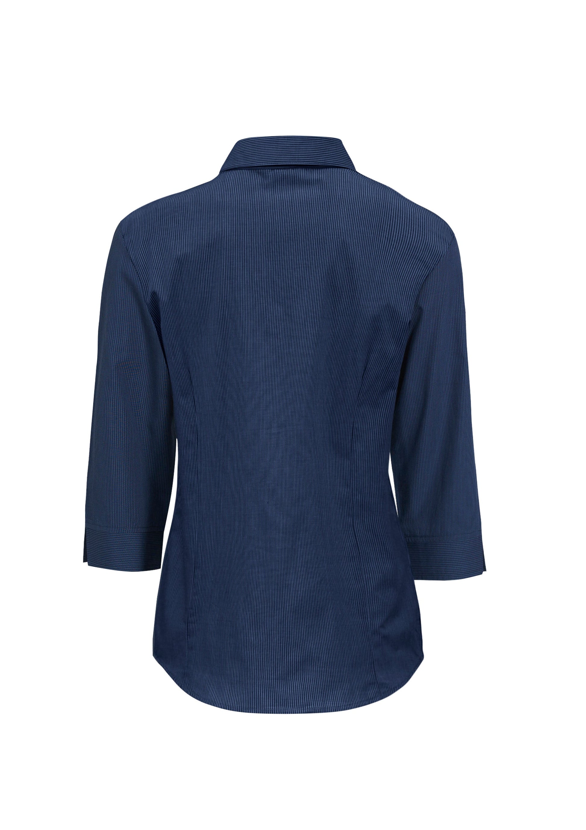 BIZ COLLECTION Womens Micro Check 3/4 Sleeve Shirt LB8200