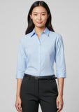 BIZ COLLECTION Womens Micro Check 3/4 Sleeve Shirt LB8200