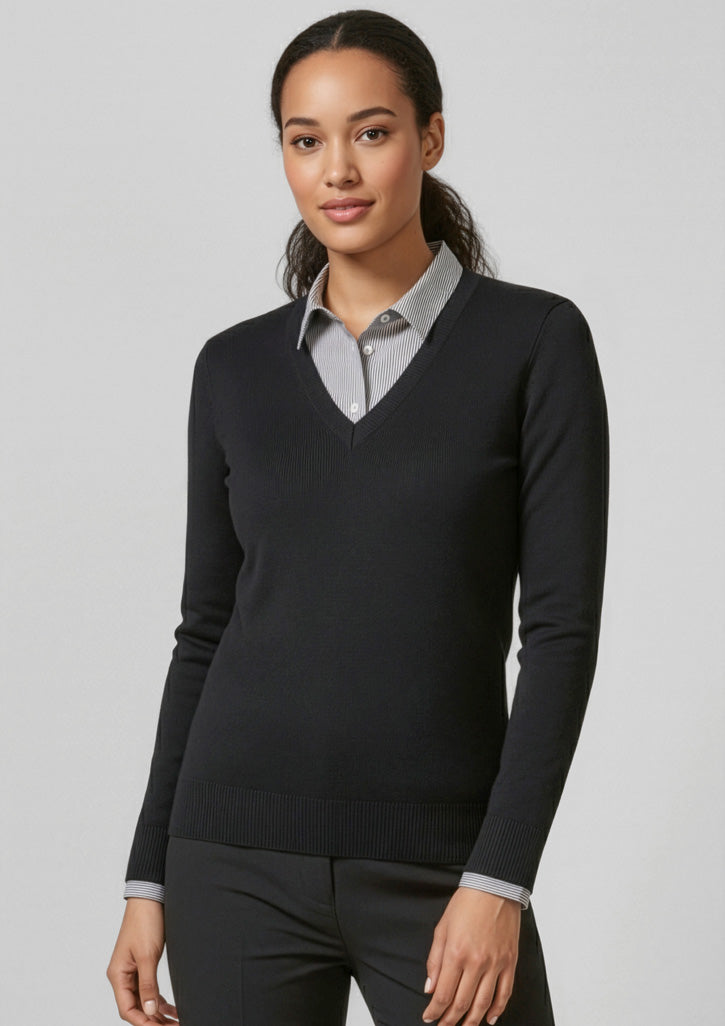 BIZ COLLECTION Womens V-Neck Knit Pullover LP3506