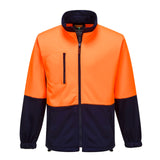 MH315 - Hi-Vis Water Repellent Contrast Zipped Class D Brush Fleece