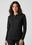 BIZ COLLECTION Womens Action Long Sleeve Polo P206LL
