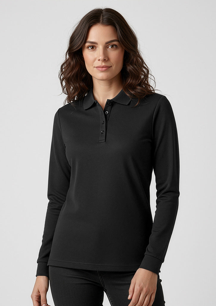 BIZ COLLECTION Womens Action Long Sleeve Polo P206LL