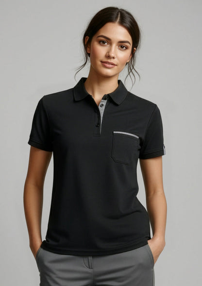 BIZ COLLECTION Womens Edge Short Sleeve Polo P305LS