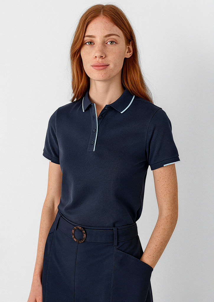 BIZ COLLECTION Womens Focus Short Sleeve Polo P313LS