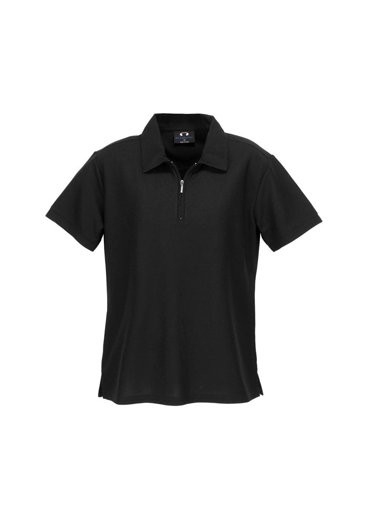 BIZ COLLECTION Womens Micro Waffle Short Sleeve Polo P3325