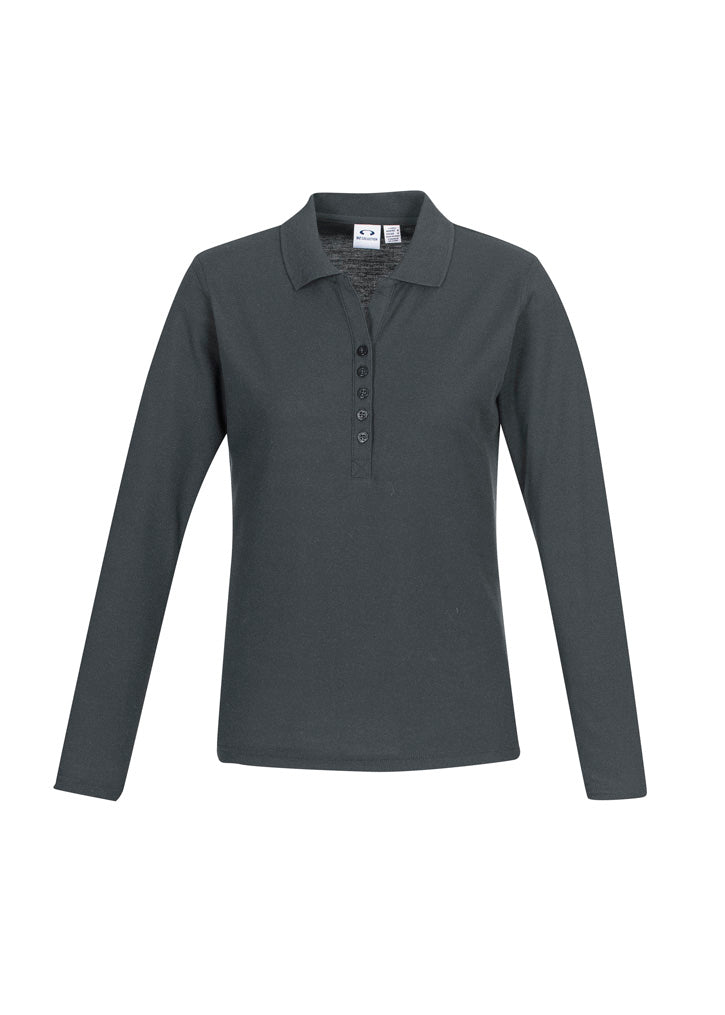 BIZ COLLECTION Womens Crew Long Sleeve Polo P400LL