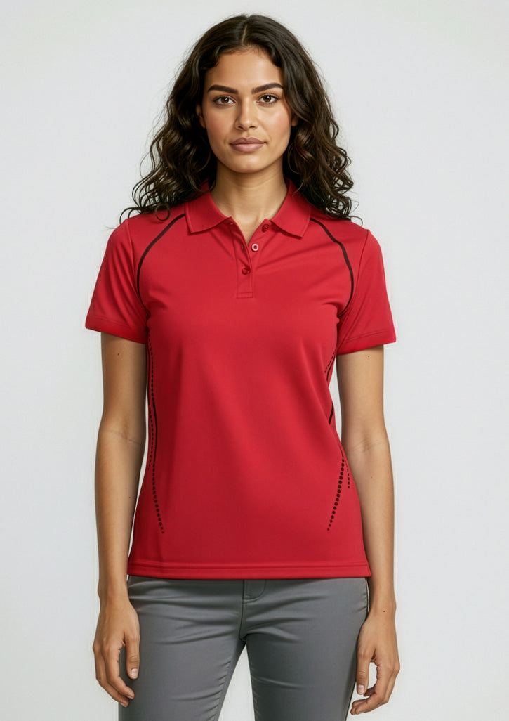 BIZ COLLECTION Womens Cyber Short Sleeve Polo P604LS