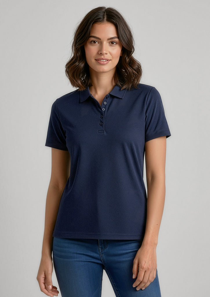 BIZ COLLECTION Womens Aero Short Sleeve Polo P815LS