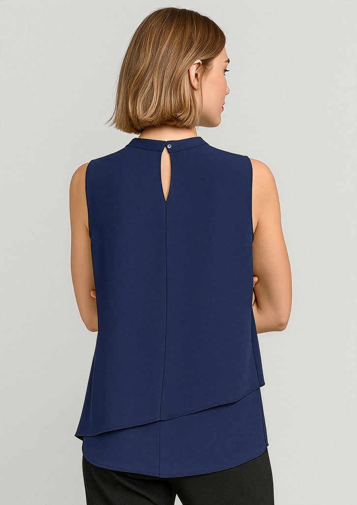 BIZ CORPORATES Womens Seville Sleeveless Layered Blouse RB260LN