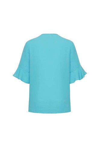 BIZ CORPORATES Womens Aria Fluted Sleeve Blouse RB966LS Clearance