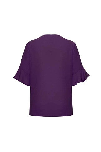 BIZ CORPORATES Womens Aria Fluted Sleeve Blouse RB966LS Clearance