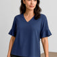 BIZ CORPORATES Womens Aria Fluted Sleeve Blouse RB966LS