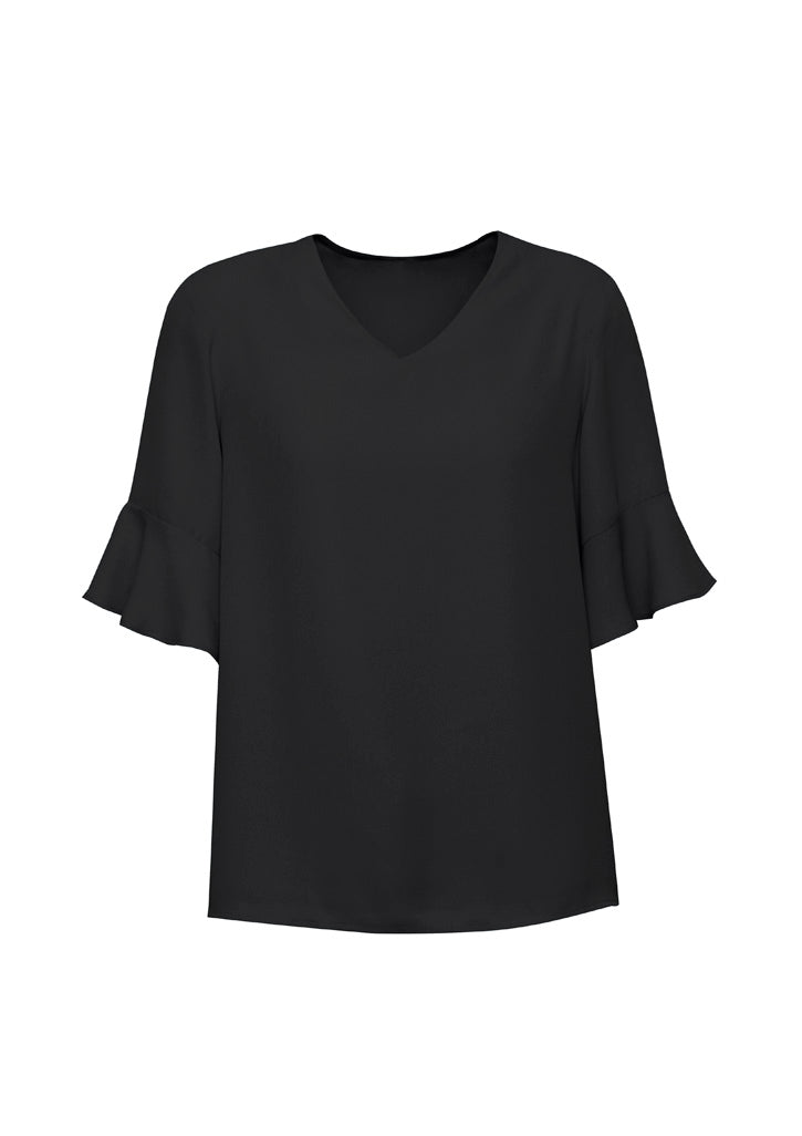 BIZ CORPORATES Womens Aria Fluted Sleeve Blouse RB966LS