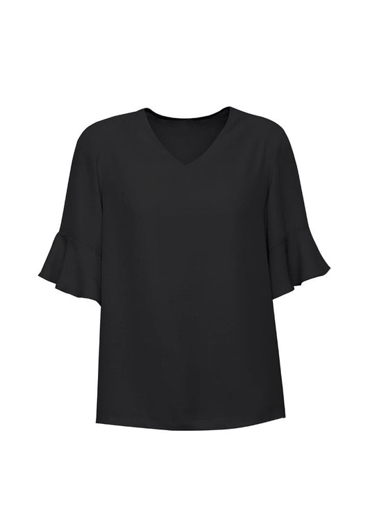 BIZ CORPORATES Womens Aria Fluted Sleeve Blouse RB966LS