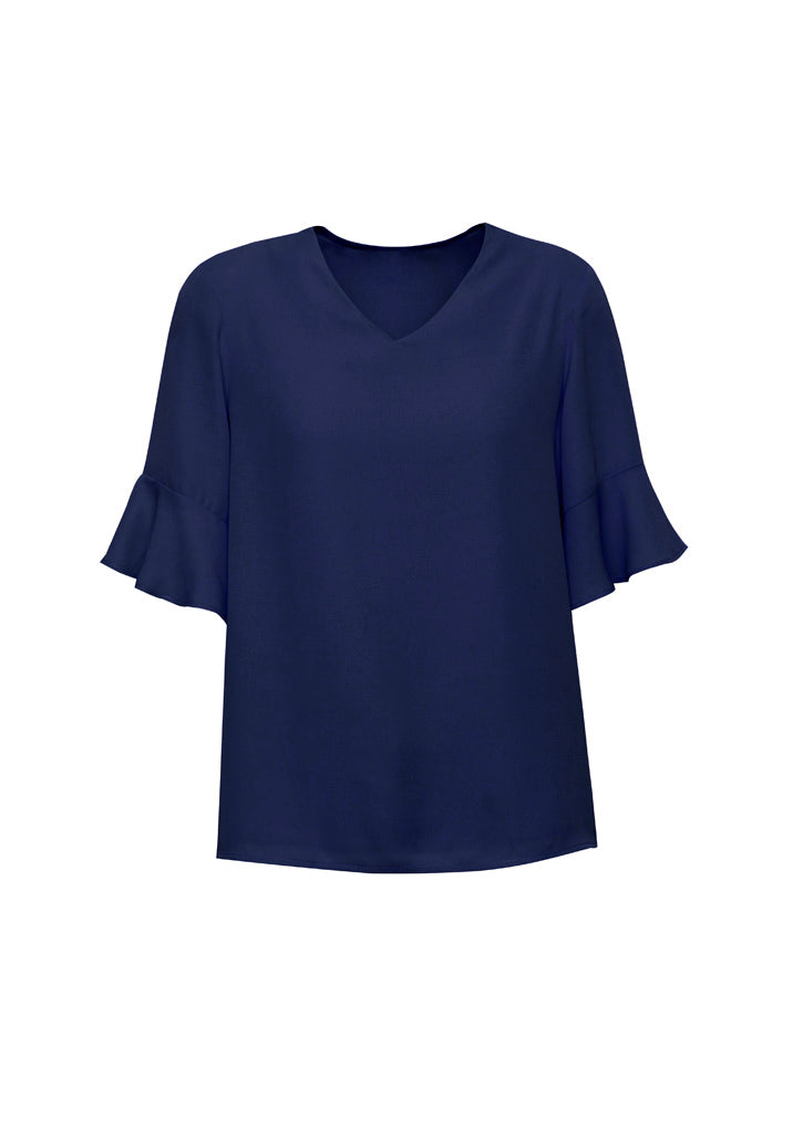 BIZ CORPORATES Womens Aria Fluted Sleeve Blouse RB966LS