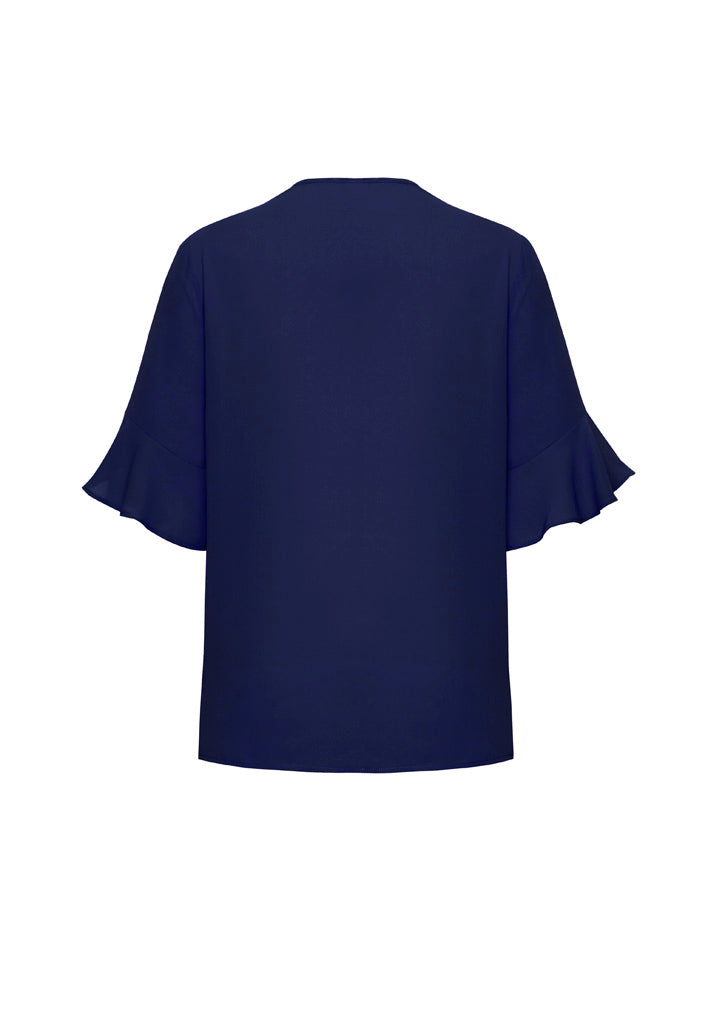 BIZ CORPORATES Womens Aria Fluted Sleeve Blouse RB966LS