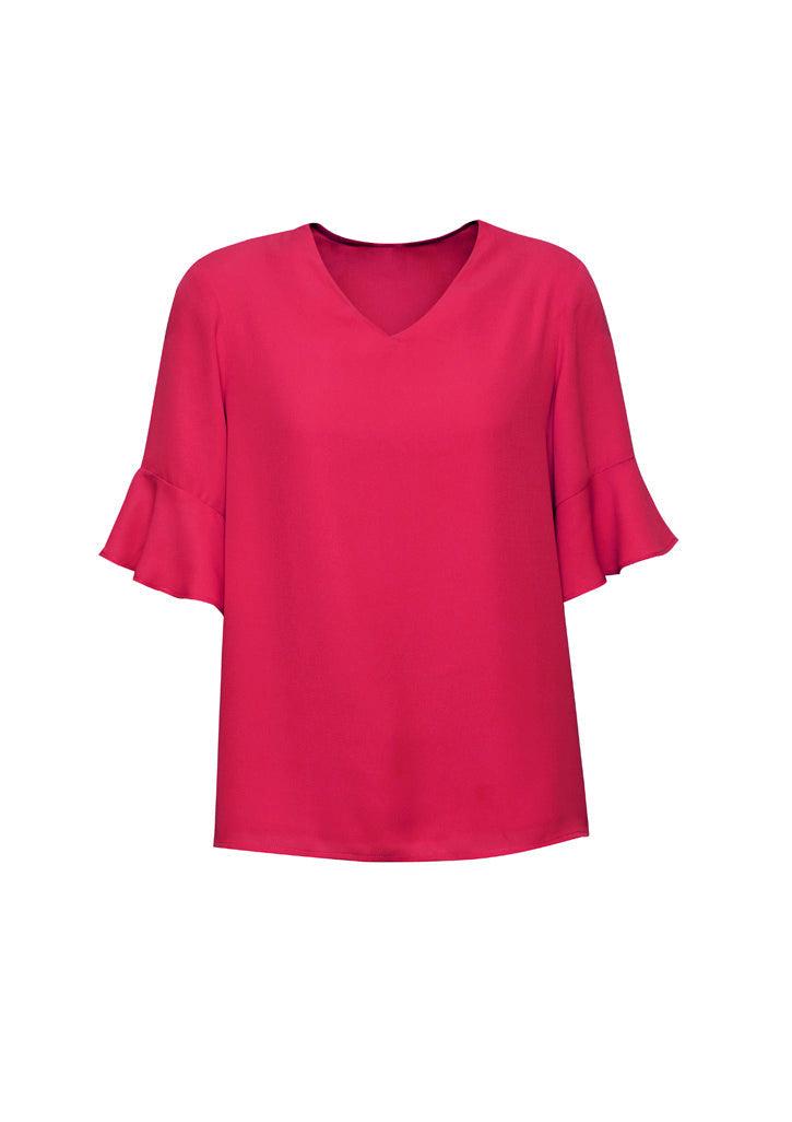 BIZ CORPORATES Womens Aria Fluted Sleeve Blouse RB966LS
