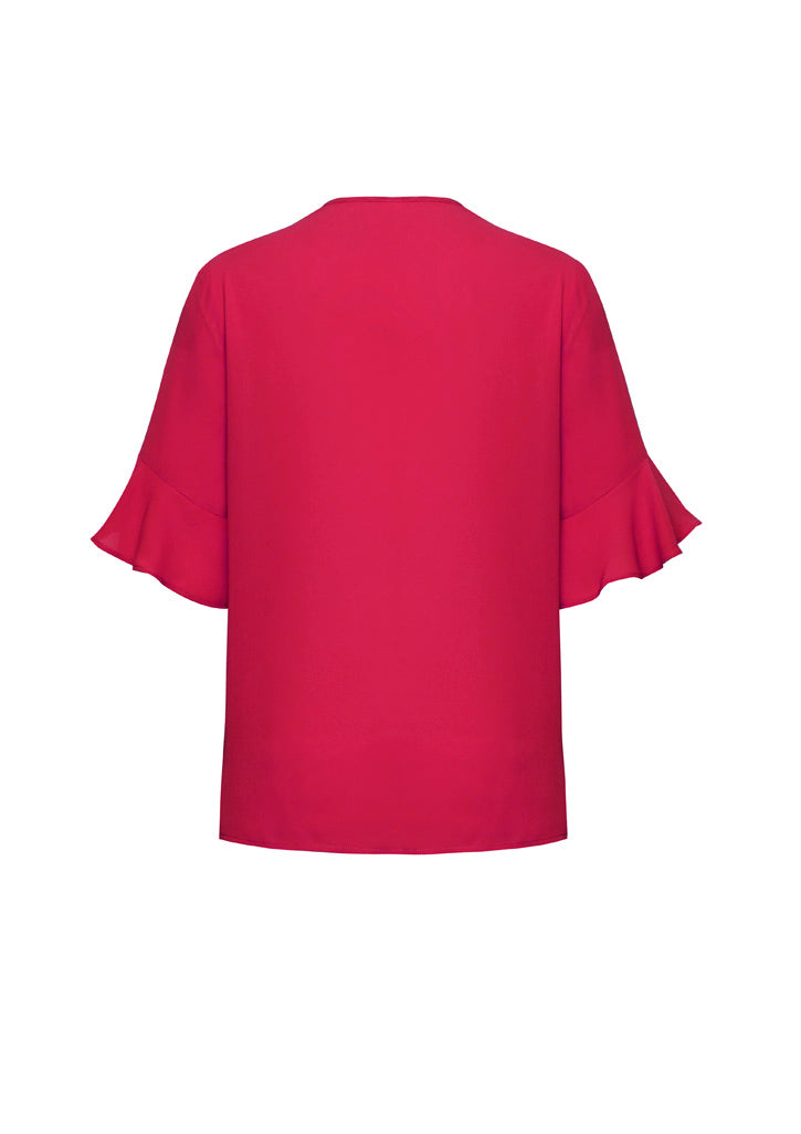 BIZ CORPORATES Womens Aria Fluted Sleeve Blouse RB966LS