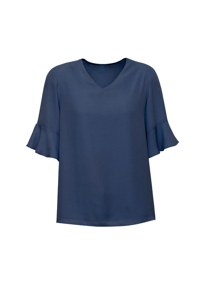 BIZ CORPORATES Womens Aria Fluted Sleeve Blouse RB966LS