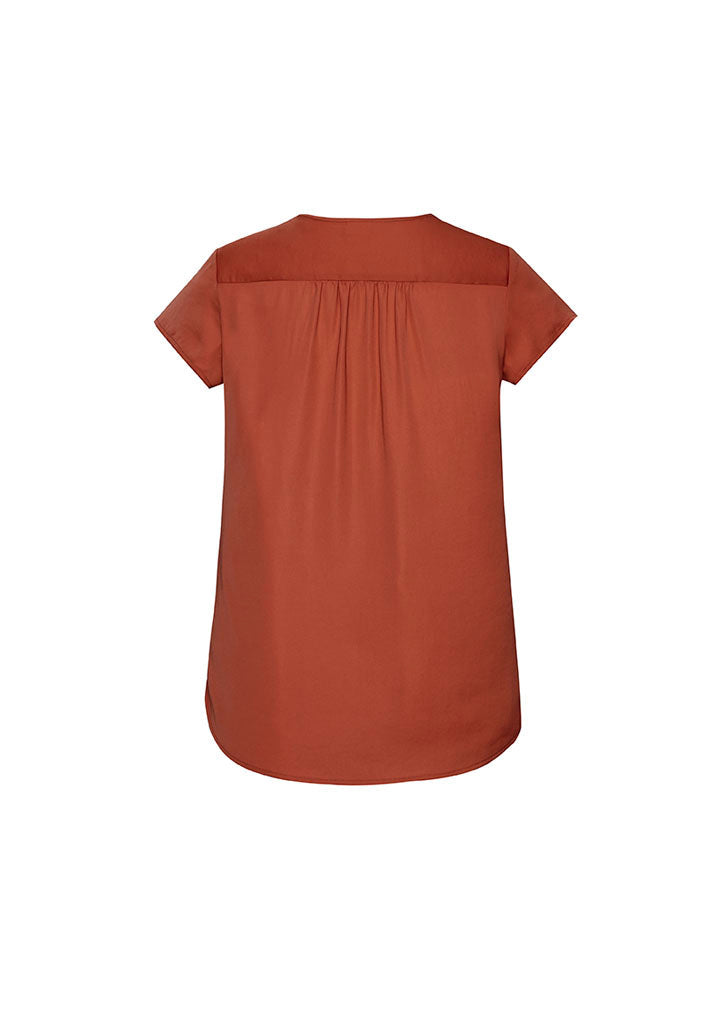 BIZ CORPORATES Womens Kayla V-Neck Pleat Blouse RB967LS Clearance