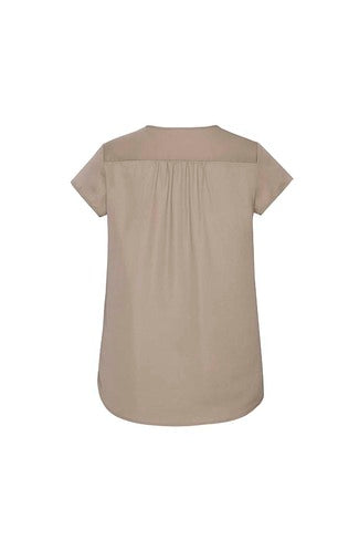 BIZ CORPORATES Womens Kayla V-Neck Pleat Blouse RB967LS Clearance