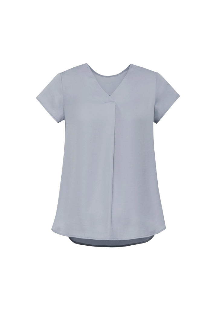 BIZ CORPORATES Womens Kayla V-Neck Pleat Blouse RB967LS