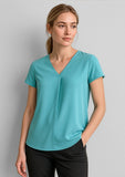 BIZ CORPORATES Womens Kayla V-Neck Pleat Blouse RB967LS