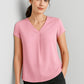 BIZ CORPORATES Womens Kayla V-Neck Pleat Blouse RB967LS