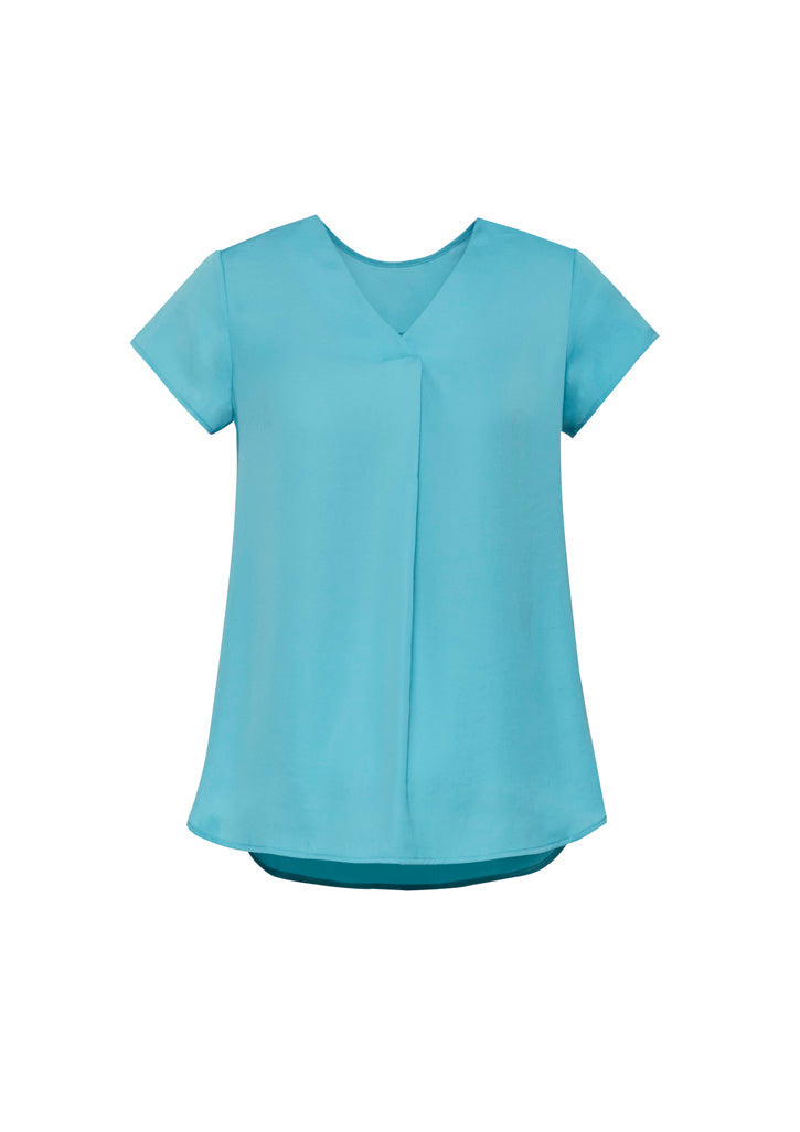 BIZ CORPORATES Womens Kayla V-Neck Pleat Blouse RB967LS